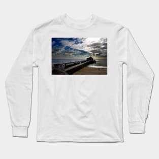 Bournemouth Pier And Beach Dorset England Long Sleeve T-Shirt